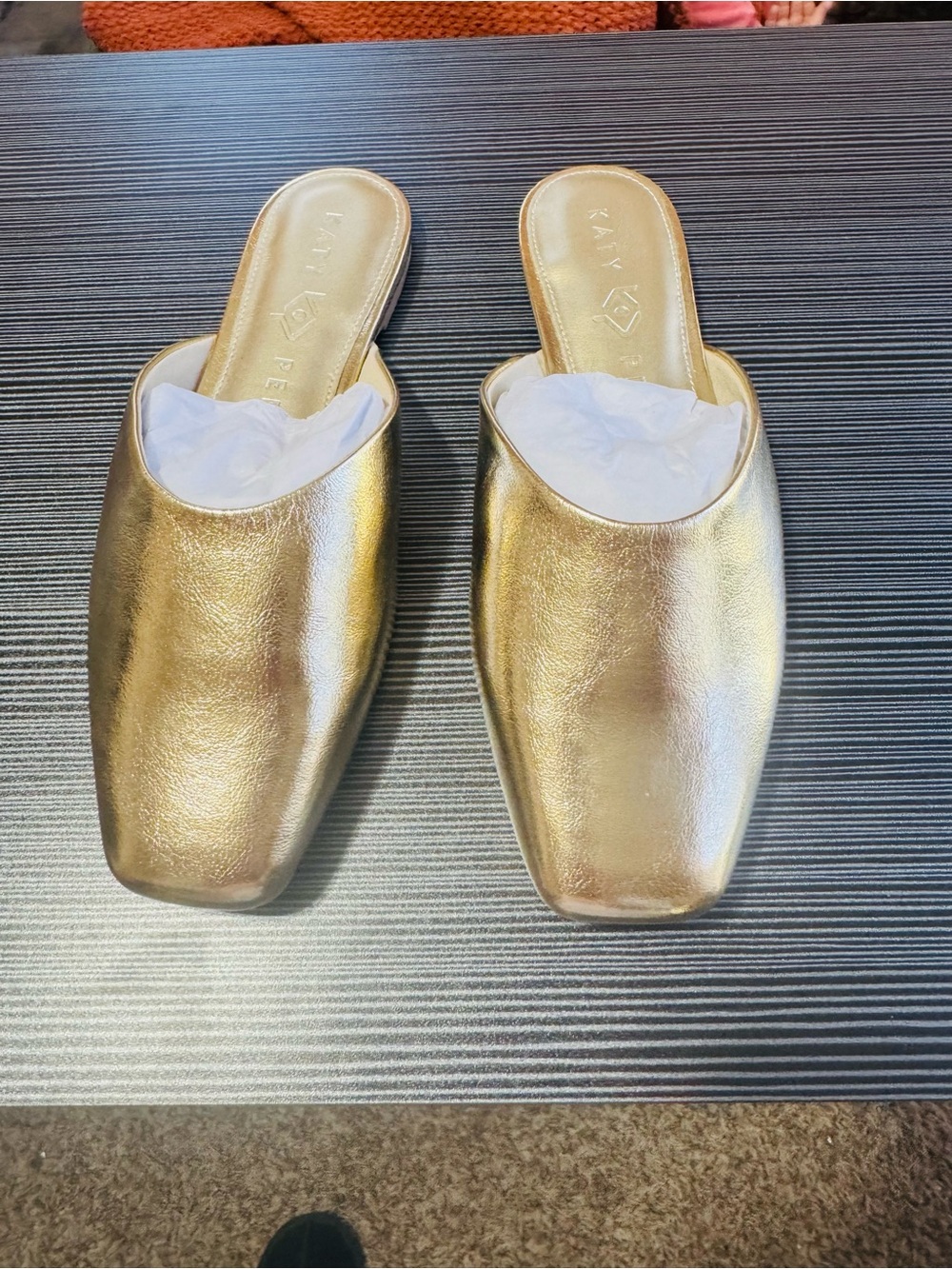 KATY PERRY Collections EVIE Muele metallic softy Nappa Champagne